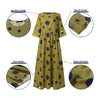 Summer Maxi Dress ZANZEA 2023 Kaftan Womens Printed Sundress Casual 3/4 Sleeve Tunic Vestidos Female Pleated Robe