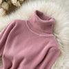 Sweater Dress 2022 Winter Turtleneck Warm Long Sleeve Knit Dress Korean Fashion Casual Solid Women Midi Bodycon Dress