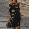 Fashion Retro Printing Women Dress Sexy V-Neck Short Sleeve Loose Beach Homewear Dress Summer Casual Comfy Female Model Dress