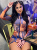 Tie Dye Print Long Sleeve Mini Dress High Neck Bodycon Sexy Streetwear Party Club Women 2023 Summer Clothes Slim Fashion