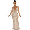 Joskaa Rhinestone Maxi Dress V Neck Sleeveless Bling Elegant Party Birhtday Outwear For Women Summer Strech Long Dress 2022 Sexy