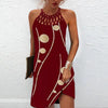 Women Sexy Dress 2022 Summer Fashion Hollow Sleeveless Print Beach Mini Dresses Female Vintage Elegant Boho Party Dress Vestido