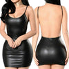 Sexy Faux Leather Backless Party Dress