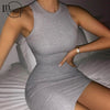 Ribbed Knitted Summer Wrap Dress