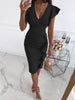 Sexy V-Neck Slim Office Lady Dress